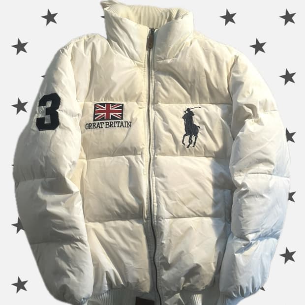 폴로 랄프로렌 빅포니 브리튼 크림 화이트 패딩