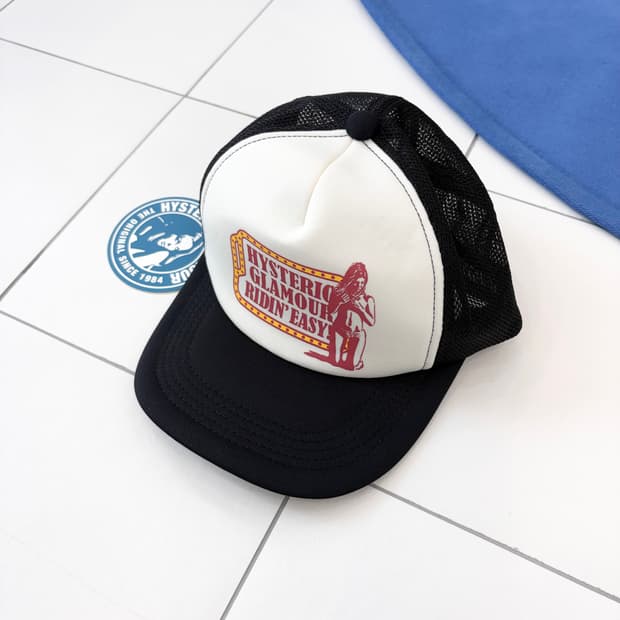 히스테릭 글래머 라이딘 이지 메쉬 캡 블랙