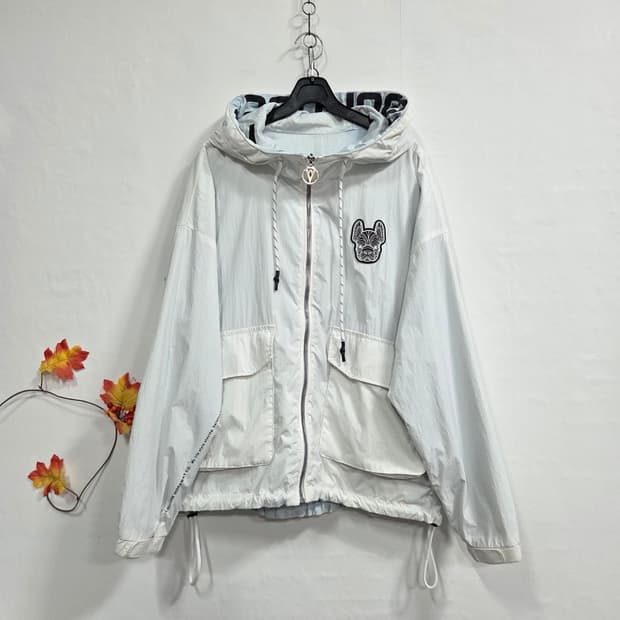 라이프워크 프렌치불독 후드집업 화이트 F