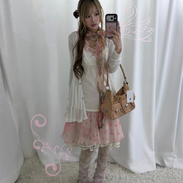 핑크 히메 플라워 레이스 니혼진 하구미 코디세트