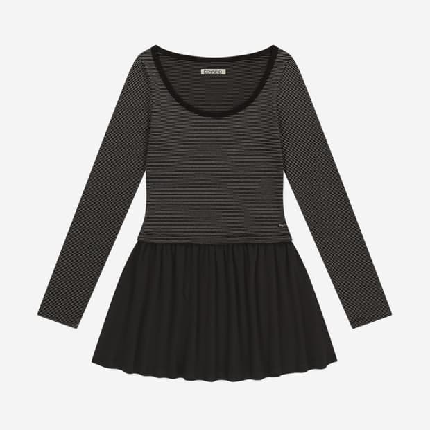 코이 스트라이프 드레스 브라운