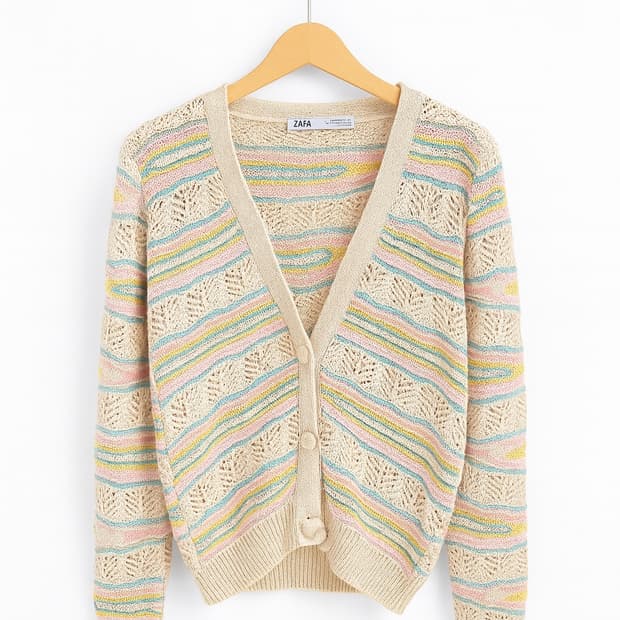 자라 파스텔 컬러 크로셰 가디건( 새제품)