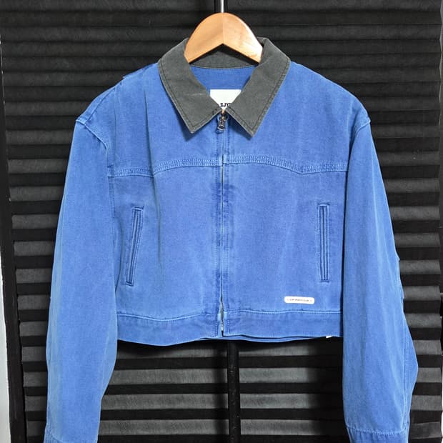 [SJYP] 카라 코튼 크롭 집업 자켓 | 00175