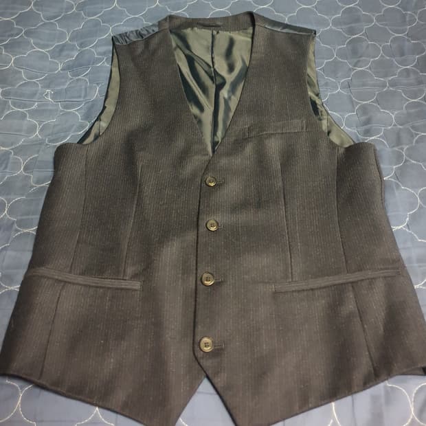 트루젠 스트라이프 클래식 정장용 베스트 네이비 (100)