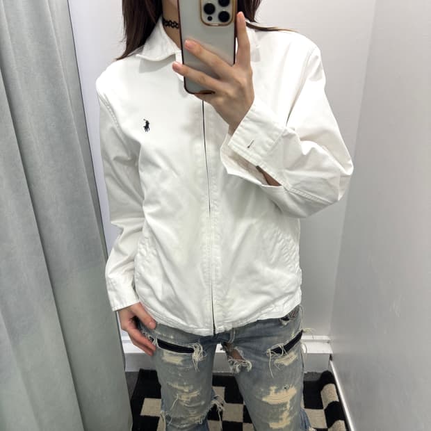 폴로 화이트 코튼자켓