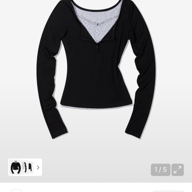 모아 플로랄 레이어드 슬리브 블랙