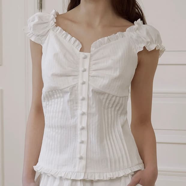 라츠유 엘라 블라우스 화이트 새상품 (제니 착용)