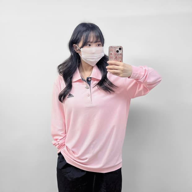 아디다스 폴로 카라 롱슬리브 핑크
