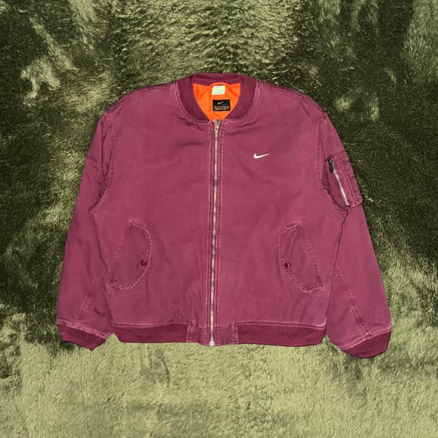[XXL] 나이키 라이프 우븐 워시드 플라이트 자켓 마룬 - 아시아