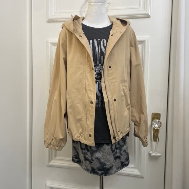 beige cotton back bow jacket(size-F)