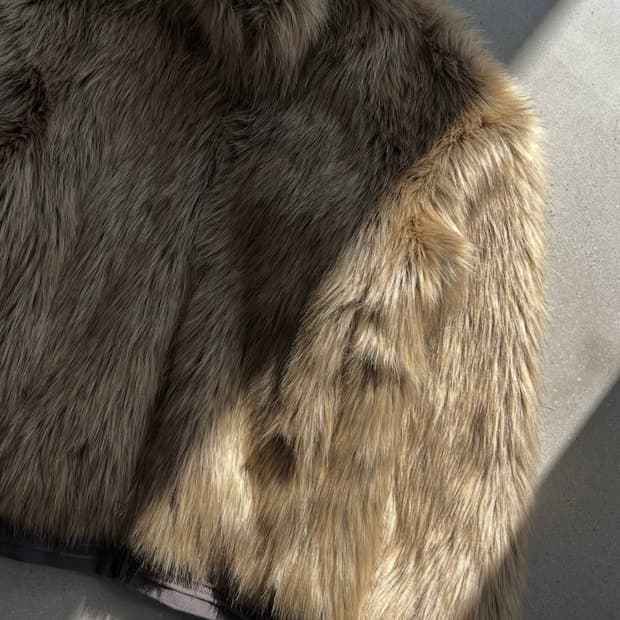 웰빙 익스프레스 퍼자켓 카멜 s 새상품