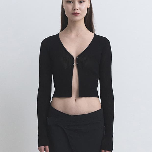 포르타 로고 펜던트 가디건