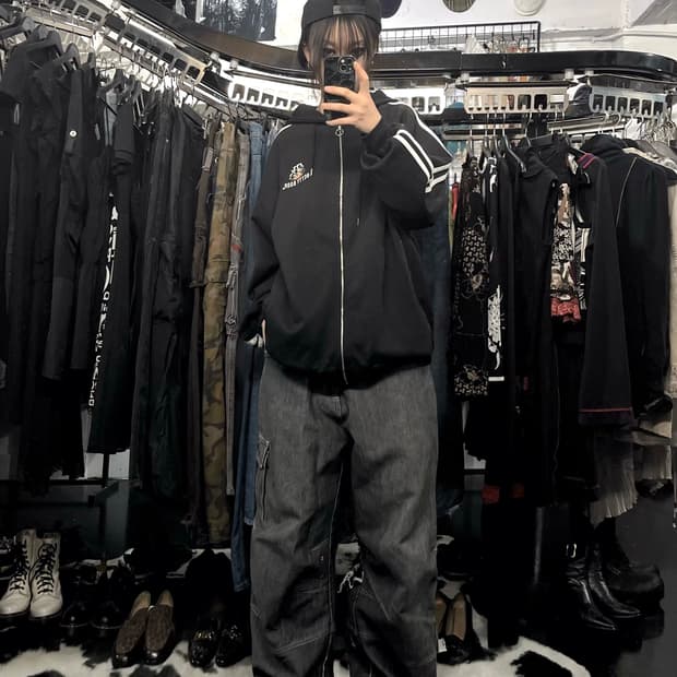 베티붑 프린팅 오버핏 후드집업