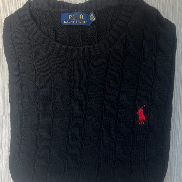 폴로 케이블 니트 블랙 L