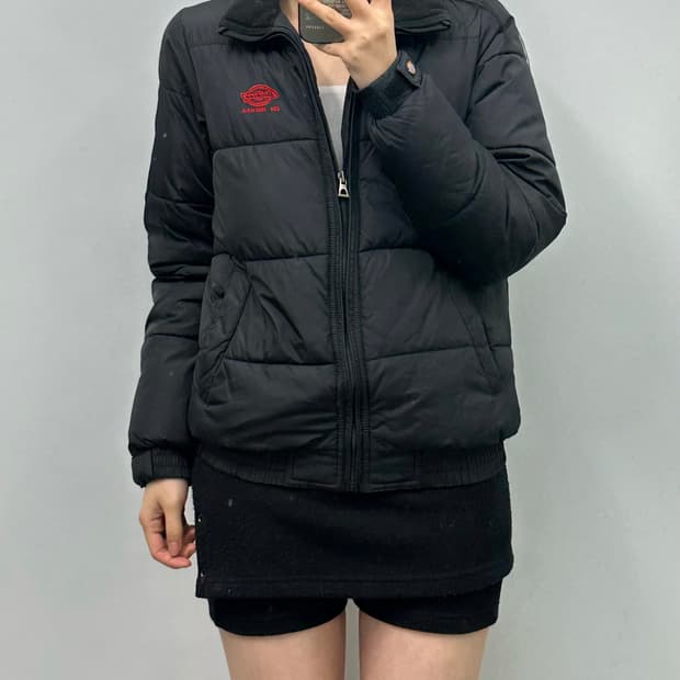 디키즈 블랙 경량 패딩 