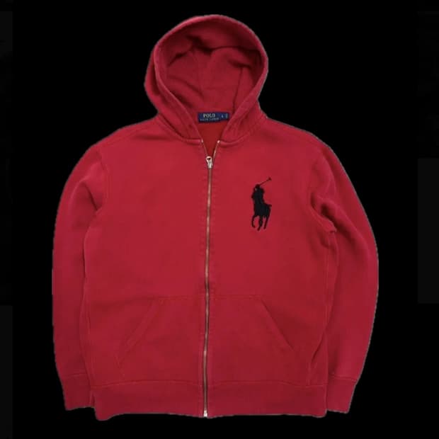 폴로 빅포니 레드 후드집업