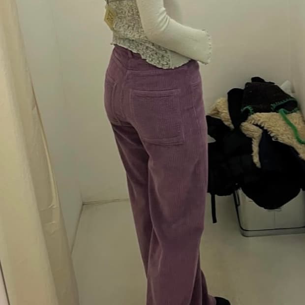 베이스레인지 타조 와이드 팬츠 Cue Purple