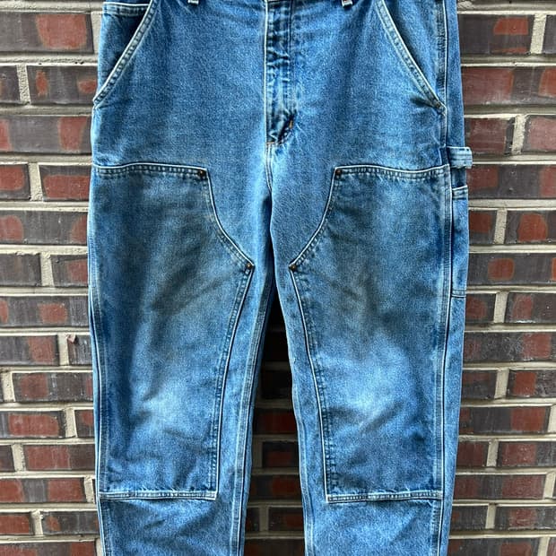 [34x32] 칼하트 B73 DST 더블니 데님 워크팬츠 덩가리핏