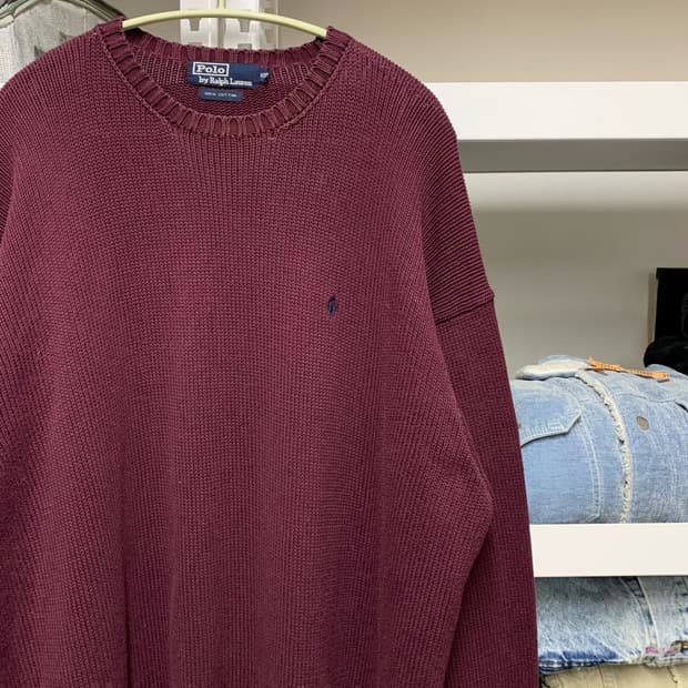 [XL] 90's 폴로 랄프로렌 니트 버건디