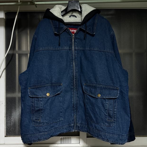 90s 랭글러 쉐르파 후드데님자켓