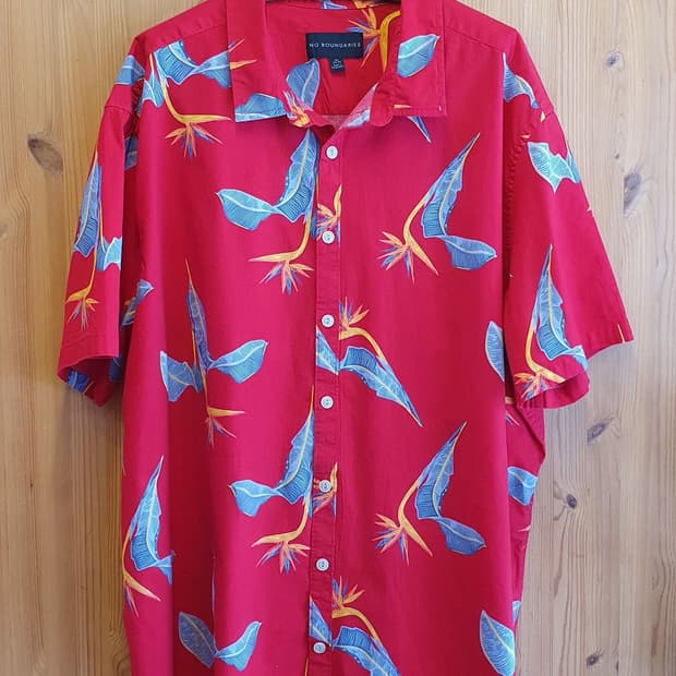 3XL.하와이안 셔츠(레드)