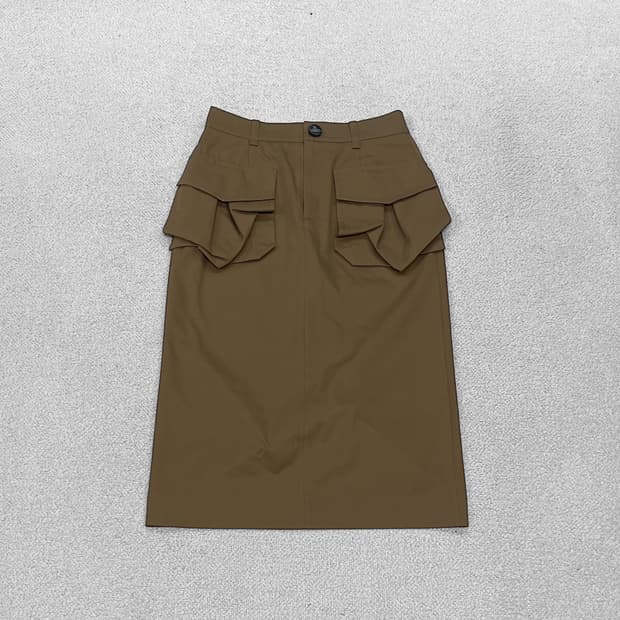 비비안웨스트우드 포켓 셔링 스커트 브라운
