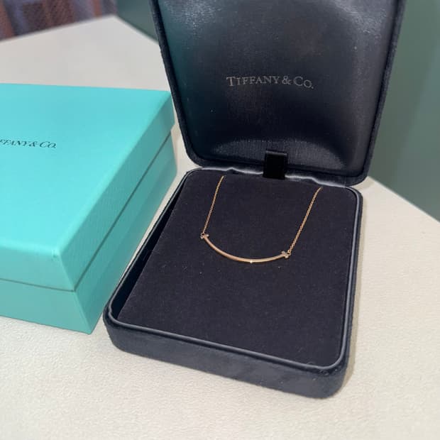 티파니앤코 t스마일 스몰 로즈골드 목걸이