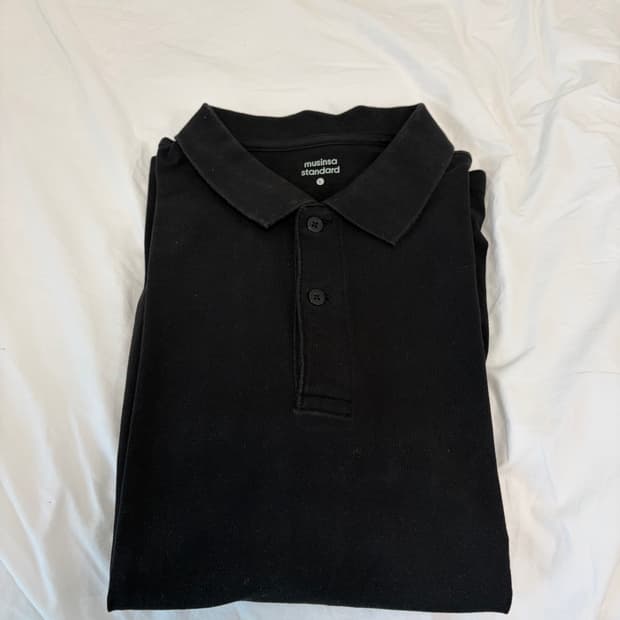 무신사 스탠다드 폴로 티 반팔 블랙 L