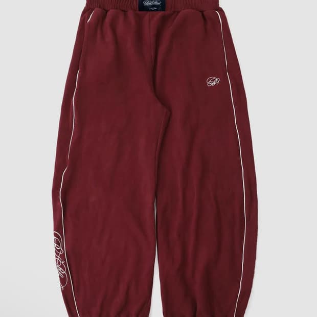 배드블러드 다크 클래식 핀스트라이프 트랙 팬츠 와인 M