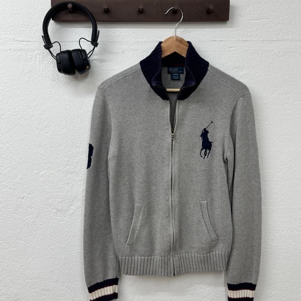 폴로 빅포니 코튼 니트집업