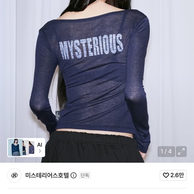 MYSTERIOUS SHEER SLEEVE [NAVY]