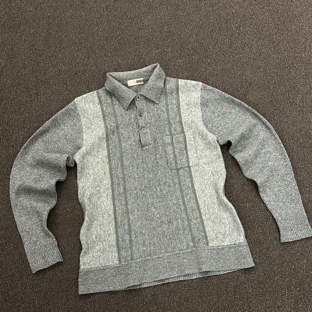 M)Lindbergh Chic 빈티지 레이블 포인트 폴로 니트