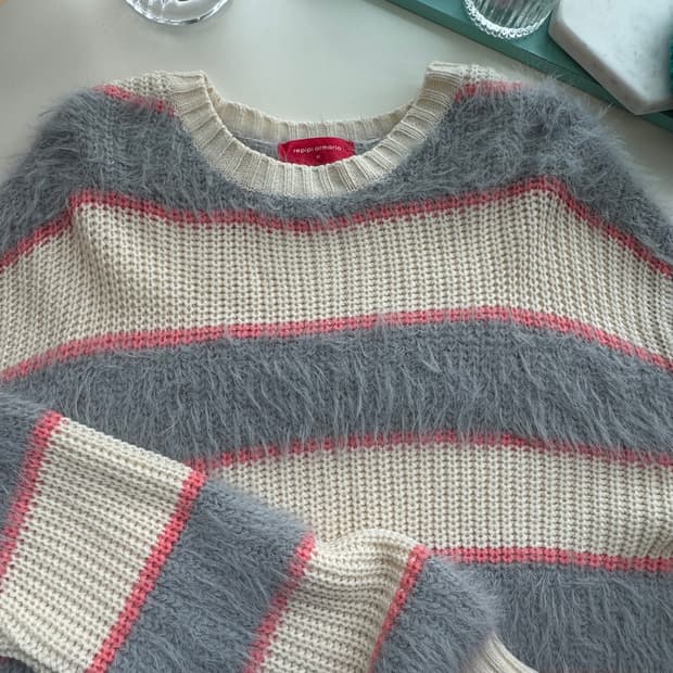 보들한 그레이 아아보리 긴팔 니트 M