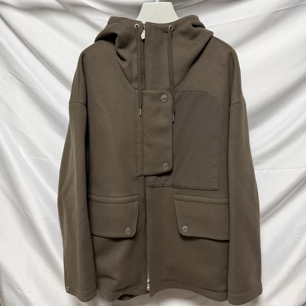 [S+급/50] 에르메스 후드 집업 자켓 카키 브라운