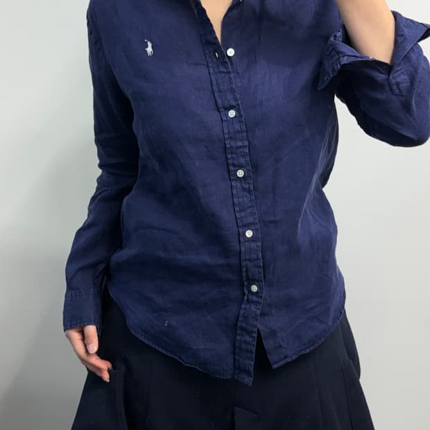 [M] 폴로 린넨 네이비 셔츠
