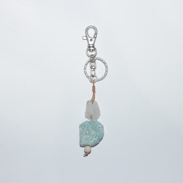 아마조나이트 석영 열쇠고리