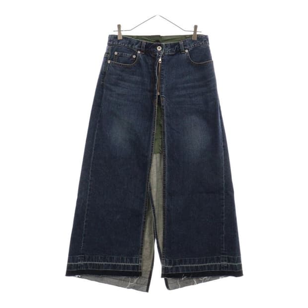 nylon docking denim skirt