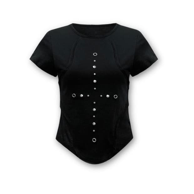 0104 patch cross t-shirt