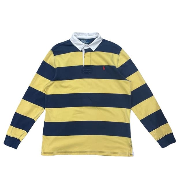 POLO BY RALPH LAUREN 럭비티 네이비+옐로우 XL