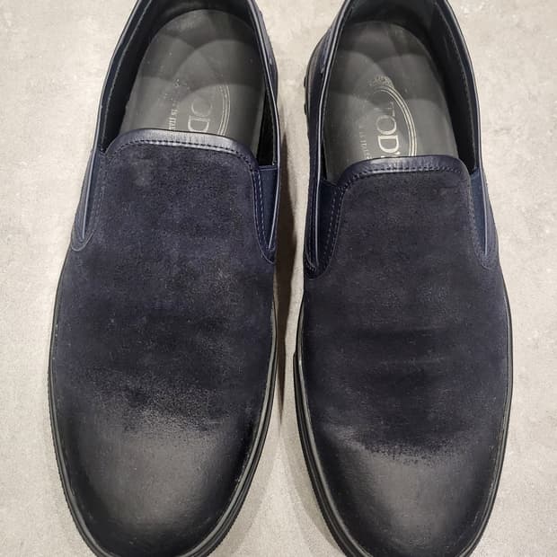 토즈 남성 딥네이비 누벅 슬립온 7.5(265)