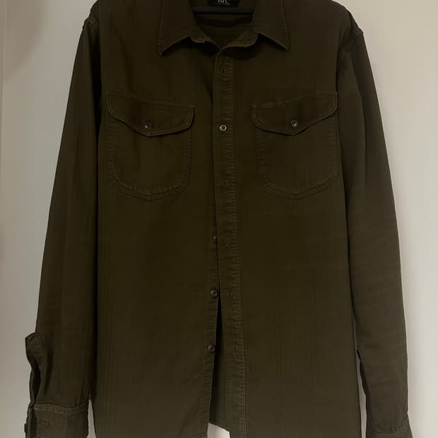 RRL 가먼트다잉 헤링본 워크셔츠XL