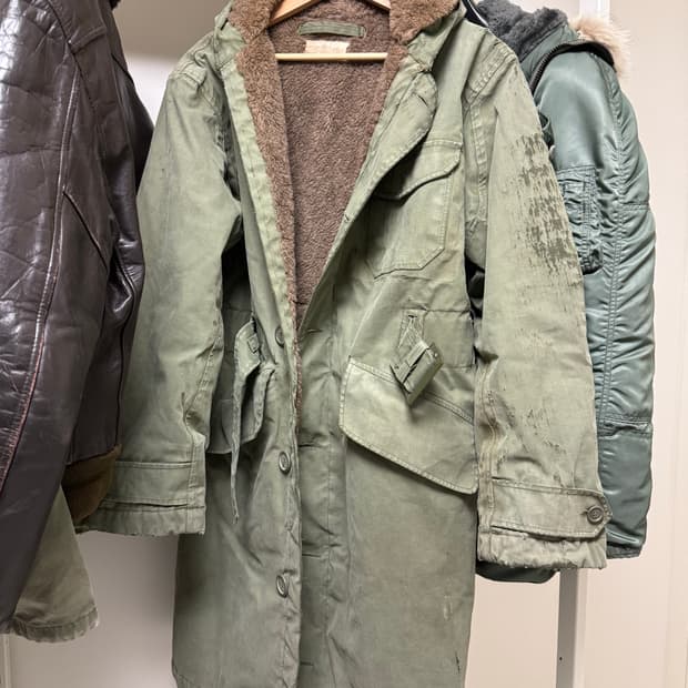 40s 미해군 USN 덱파카 알파카 빈티지코트