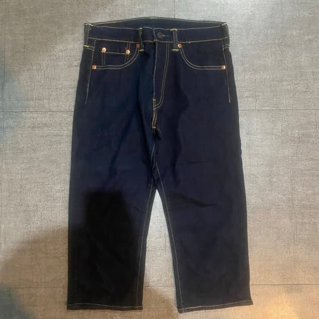 Levis 리바이스 올드스쿨아메카지 오렌지패치 하프팬츠반바지 생지팬츠