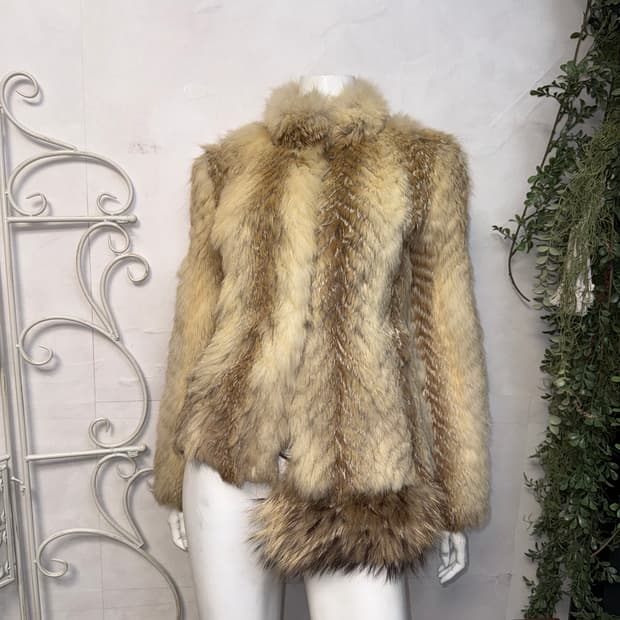 Mixed brown fox fur jacket