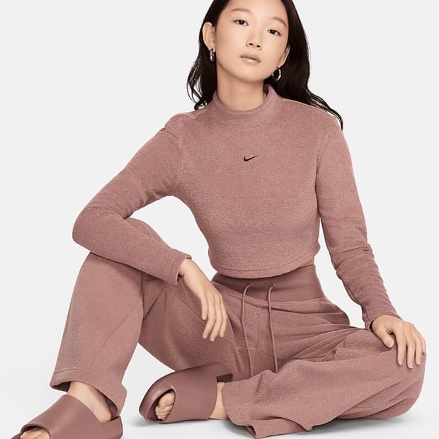 나이키 우먼스 슬림 플리스 탑 팬츠 세트