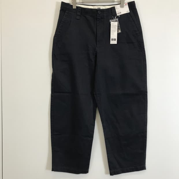 유니클로U 와이드핏 치노팬츠 네이비 새상품 [88]