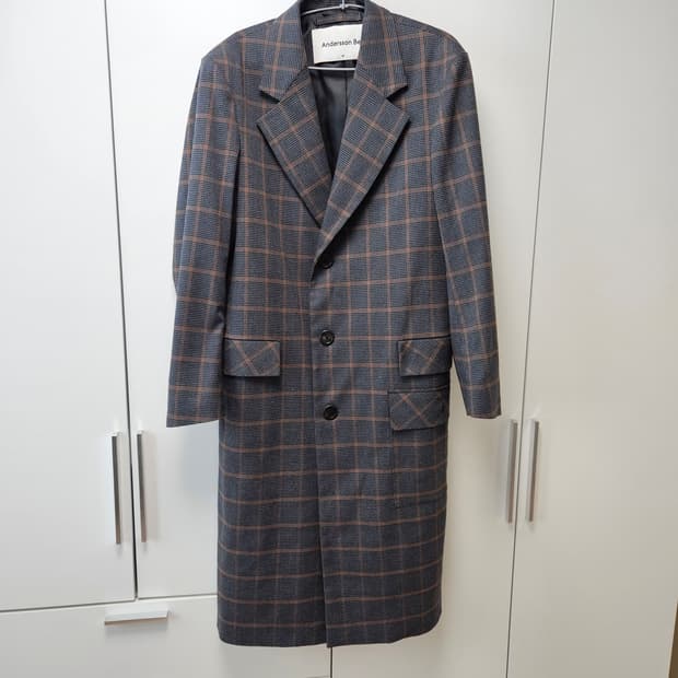 앤더슨벨 조셉 그레이 체크코트 M