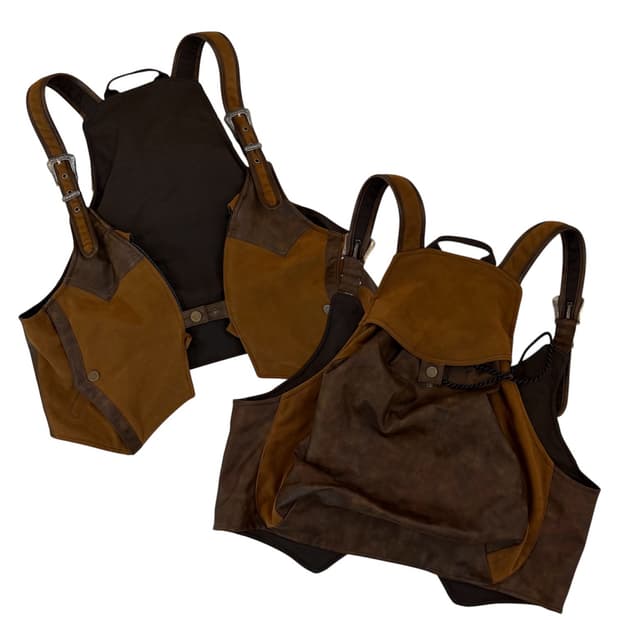 미발매 샘플) 앤더슨벨 웨스턴 브라운 스웨이드 베스트 백팩