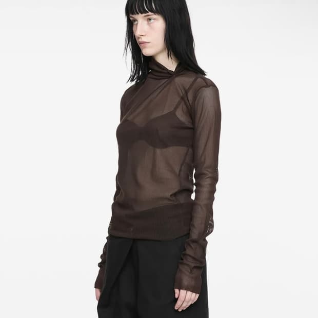 나체 PULLED NECK LONG SLEEVE BROWN