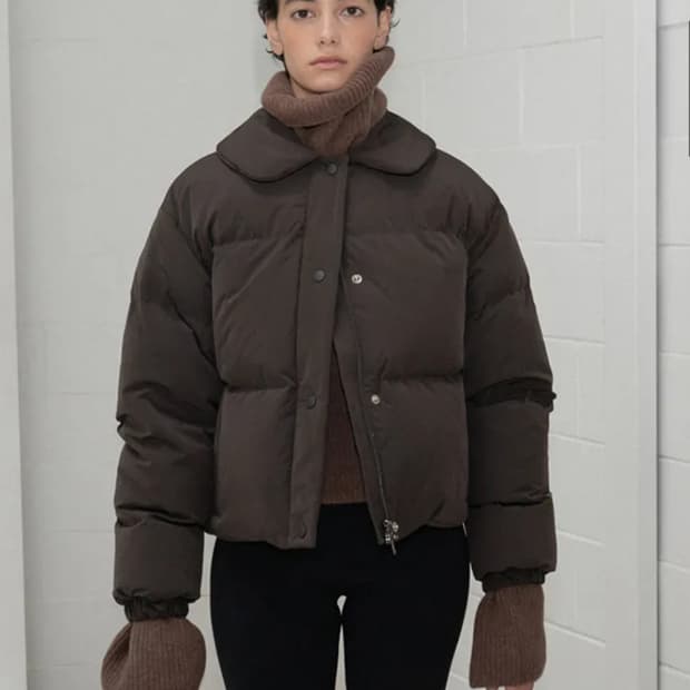 수수무 구스다운 코트 패딩 초콜렛 브라운